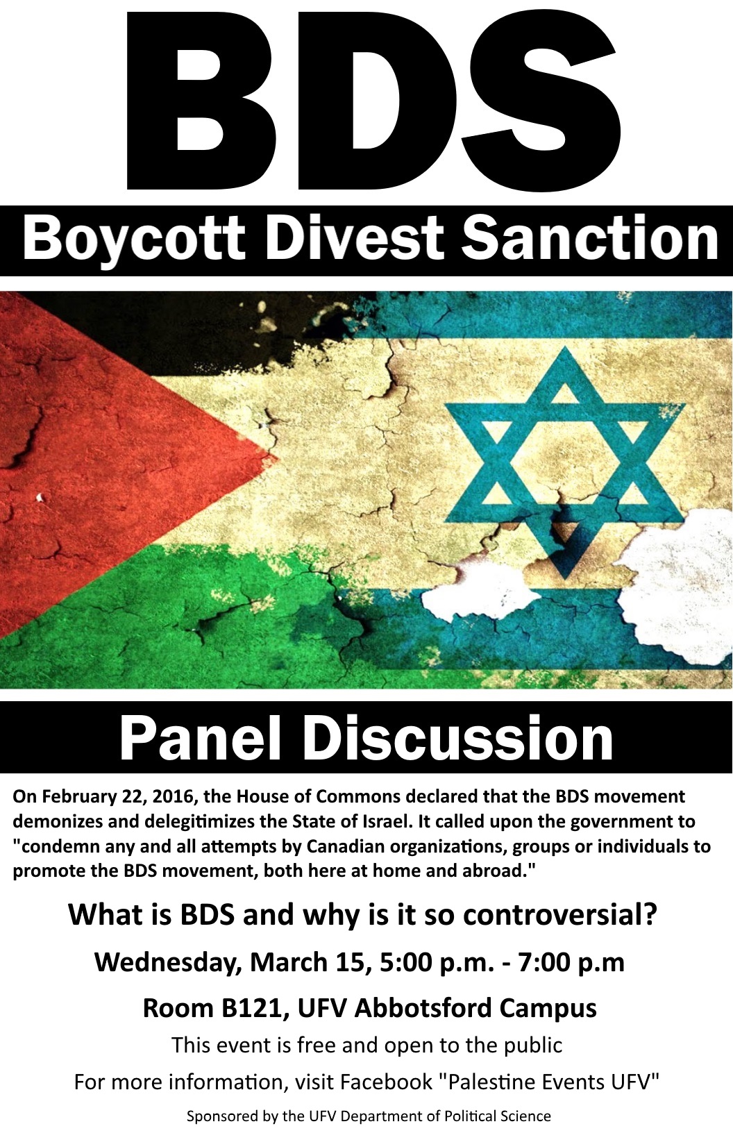 Boycott Divest Sanction (BDS) Panel Discussion › UFV Events