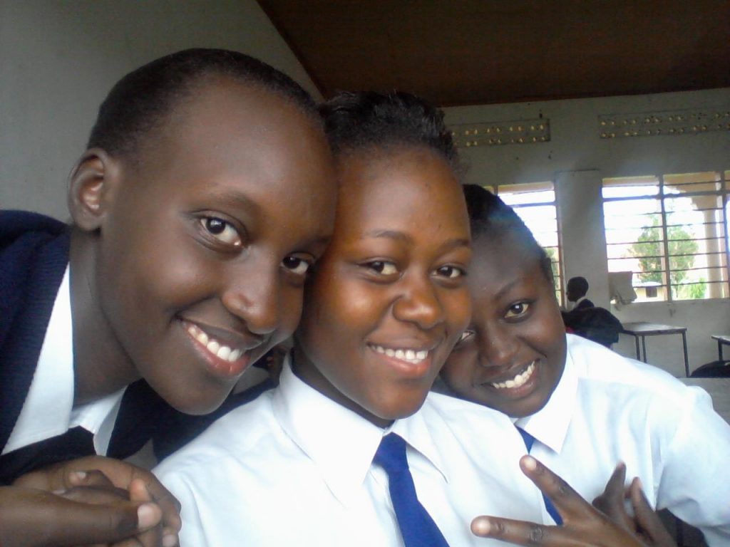 Photo of Jacqueline Fanta and classmates and children.