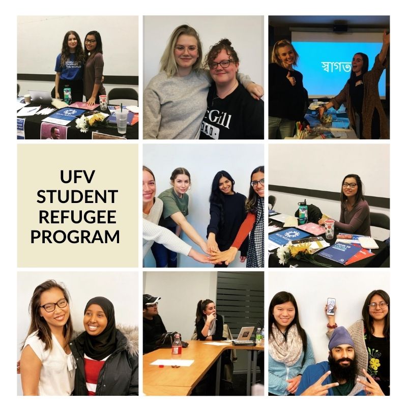 Photo collage of members of the UFV Student Refugee program
