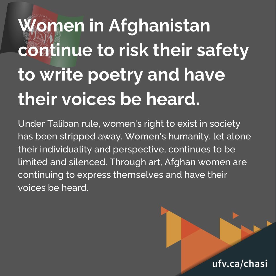 Women in Afghanistan continue to risk their safety to write poetry and have their voices be heard.
Under Taliban rule, women's right to exist in society has been stripped away. Women's humanity, let alone their individuality and perspective, continues to be limited and silenced. Through art, Afghan women are continuing to express themselves and have their voices be heard.
