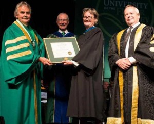 Penny Park receiving her honorary doctorate from UFV in 2013.