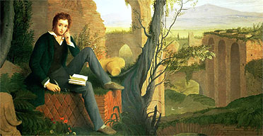 Joseph Severn's portrait of Shelley writing Prometheus Unbound (from the Keats-Shelley Memorial House, Rome) Keats-Shelley Memorial House