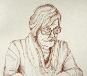 English blog sketch Virginia reading2