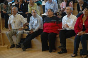 UFV hosts and caucus: Dr. Peter Geller, Shirley Hardman, Indigenous Affairs, Dr. Eric Davis