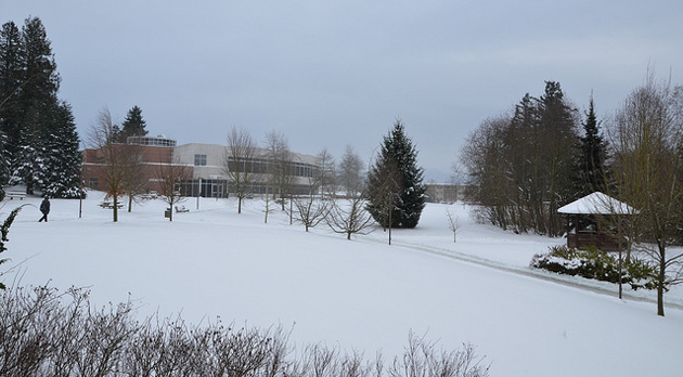 Snowy Abbotsford campus, January 18, 2012