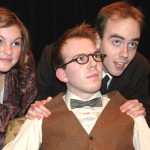 Danielle Warmenhoven, Thomas Smith, and Eli Funk in UFV Theatre's Once in a Lifetime.