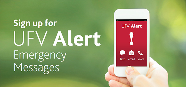 UFV Alert Test coming - register now.