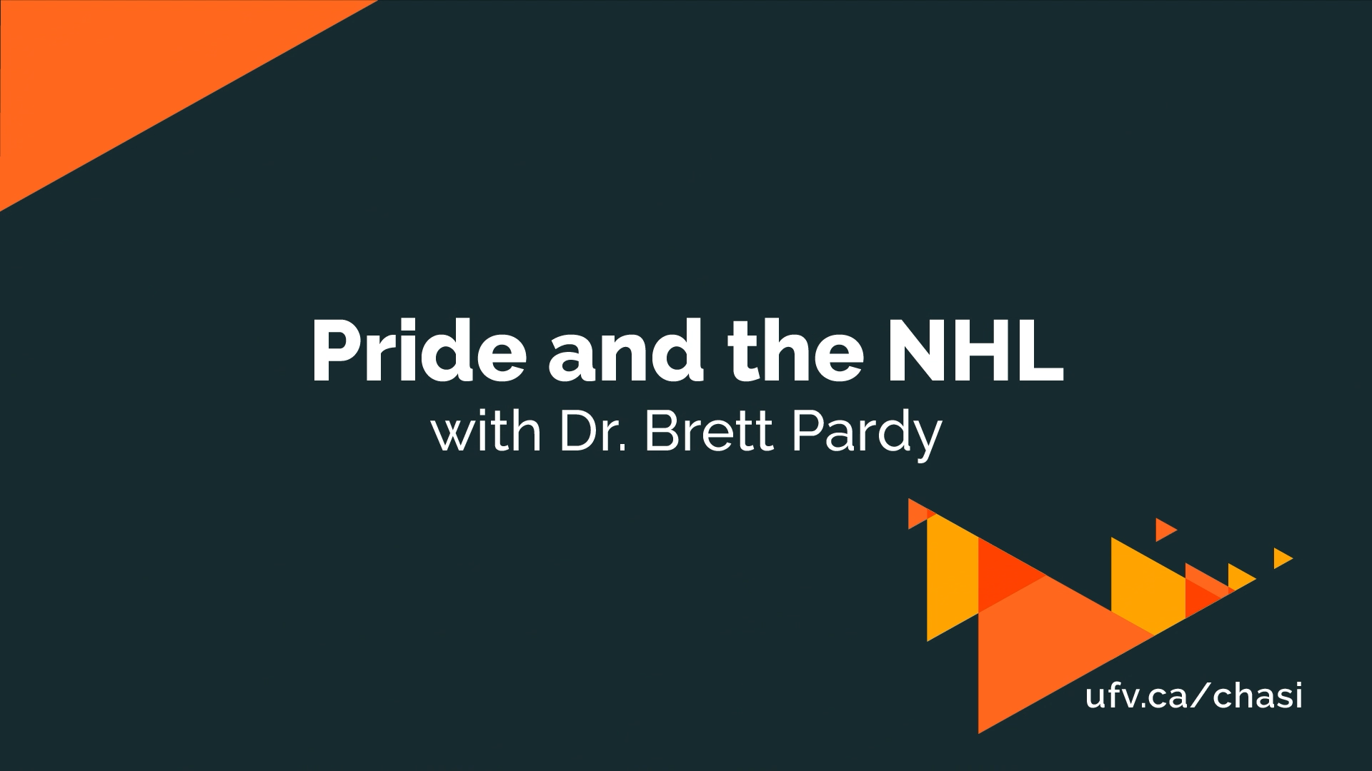 Video thumbnail reading "Pride and the NHL with Dr. Brett Pardy."