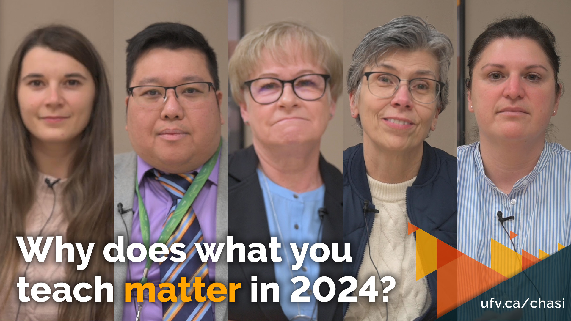 Video thumbnail showing the faces of six different people. Text reads: "why does what you teach matter in 2024?"
