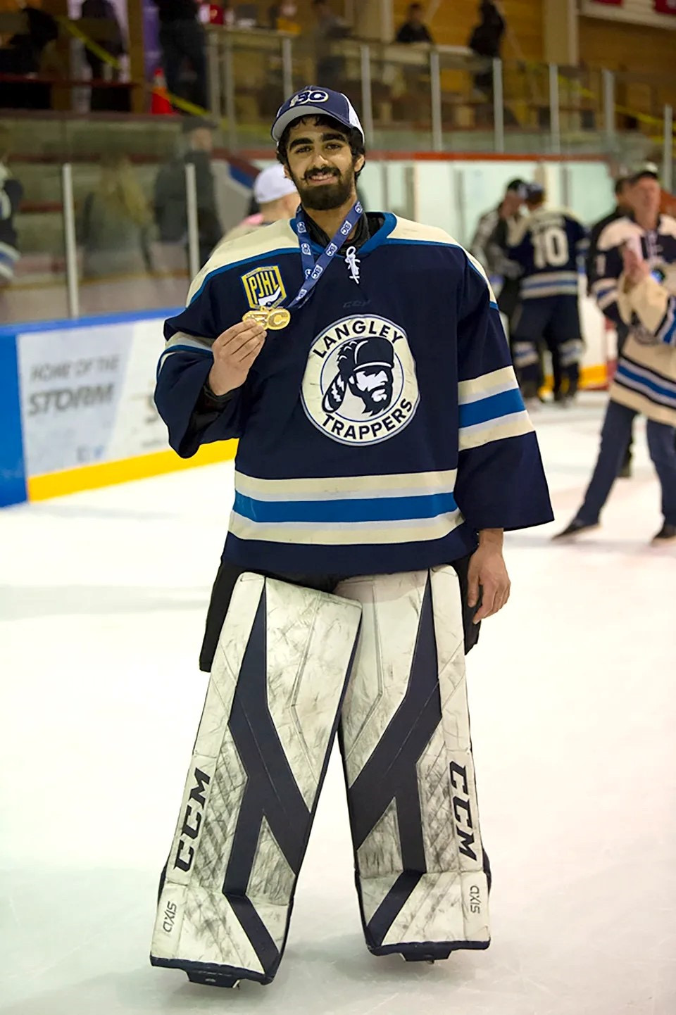 Ice hockey player on hockey field