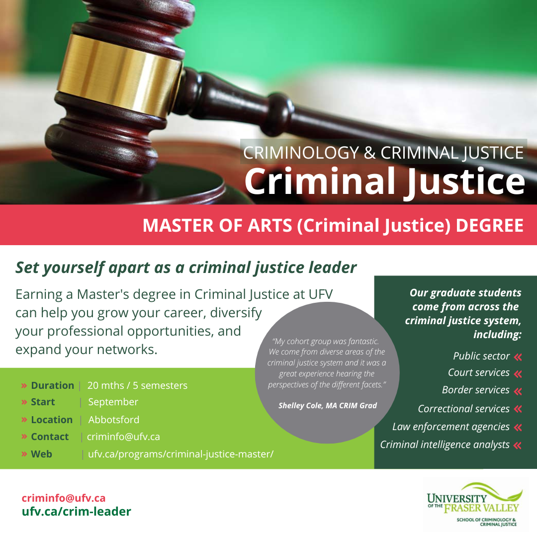 Master Of Arts Criminal Justice Fall 2023 Criminal Justice