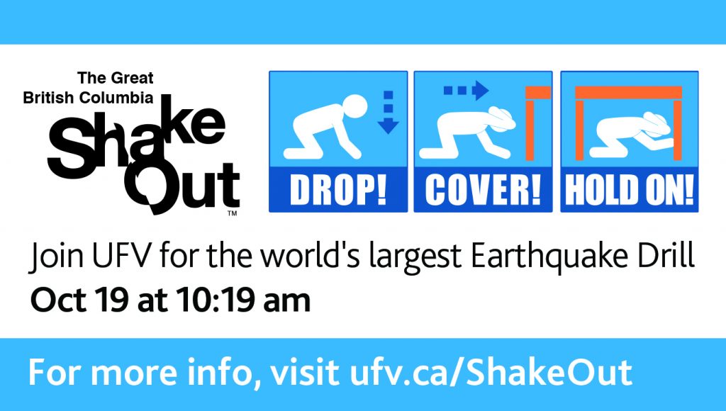 ShakeOut and UFV Alert: drop, cover, and hold on