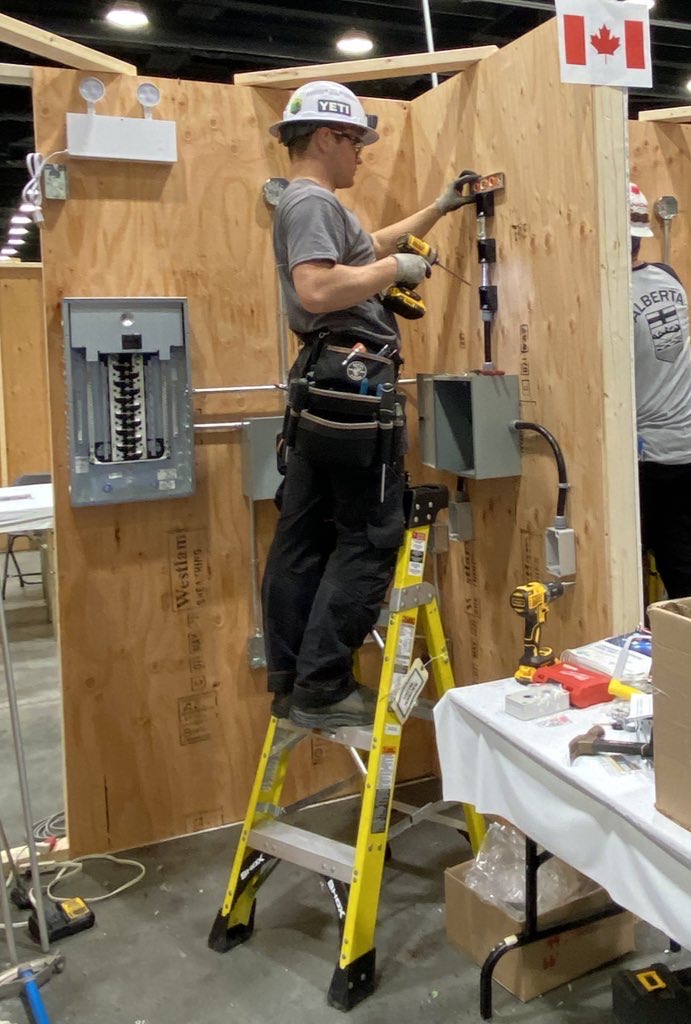 Electrical apprentice Taylor Smith competing at Skills Canada competition.