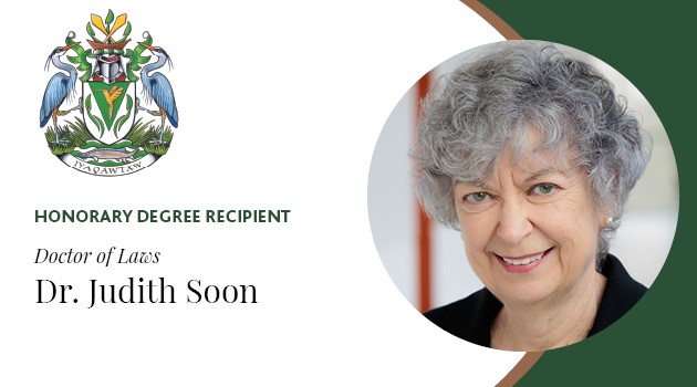 Judith Soon awarded honorary degree for promoting science education and changes in geriatric systems