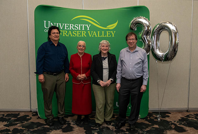 Four employees who were celebrated for 30 years at UFV.